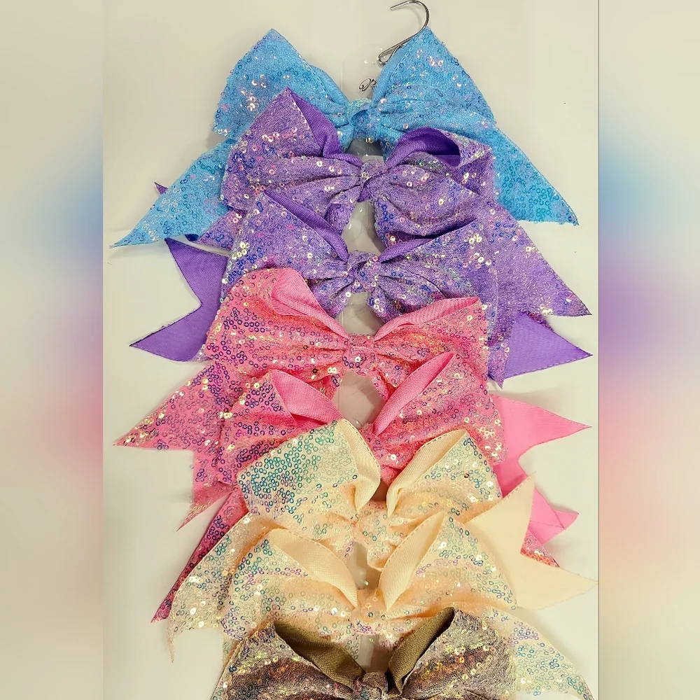 Beautiful Glitter Hair Bow Set Of 7